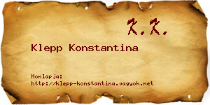 Klepp Konstantina névjegykártya